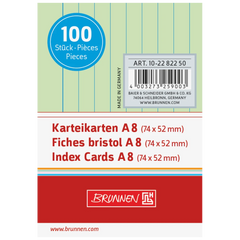 Karteikarten | A8, liniert, grün, 100 Stück