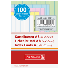 Karteikarten | A8, liniert, sortiert, 100 Stück