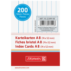 Karteikarten | 74×52 mm, A8, liniert, weiß, 200 Stück