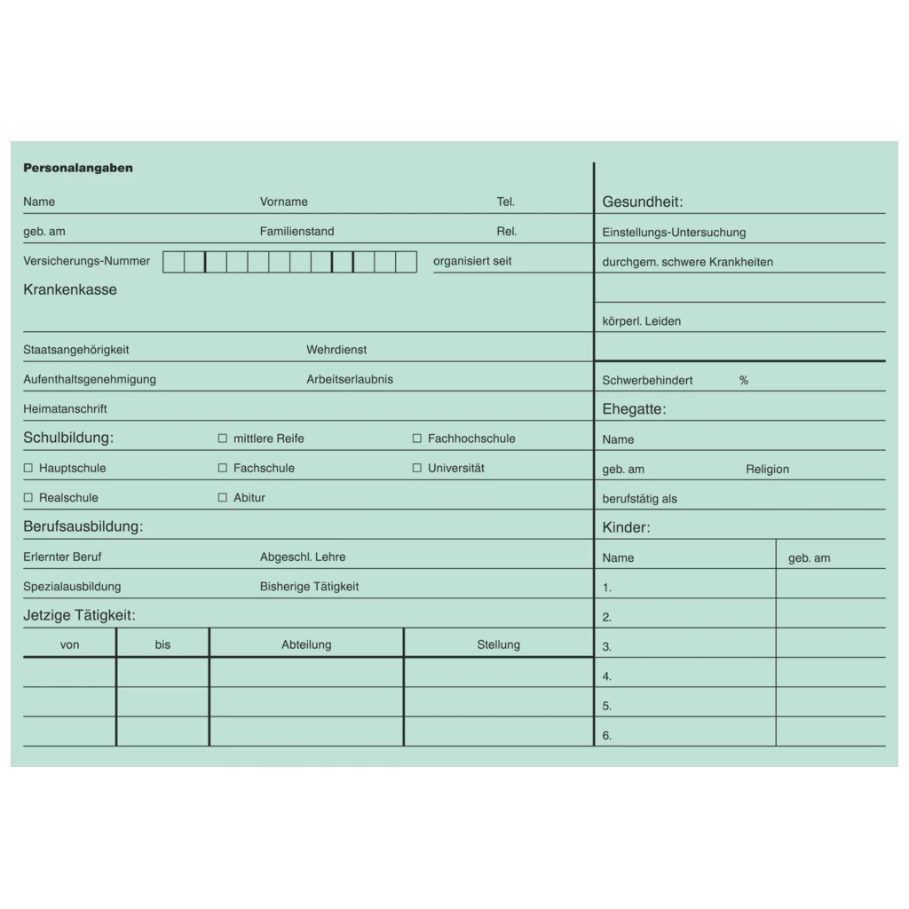 Urlaubskarten | A5 quer, grün, 100 Stück