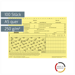 Urlaubskarten | A5 quer, gelb, 100 Stück