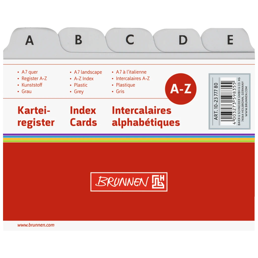 Karteiregister A-Z | A7, grau