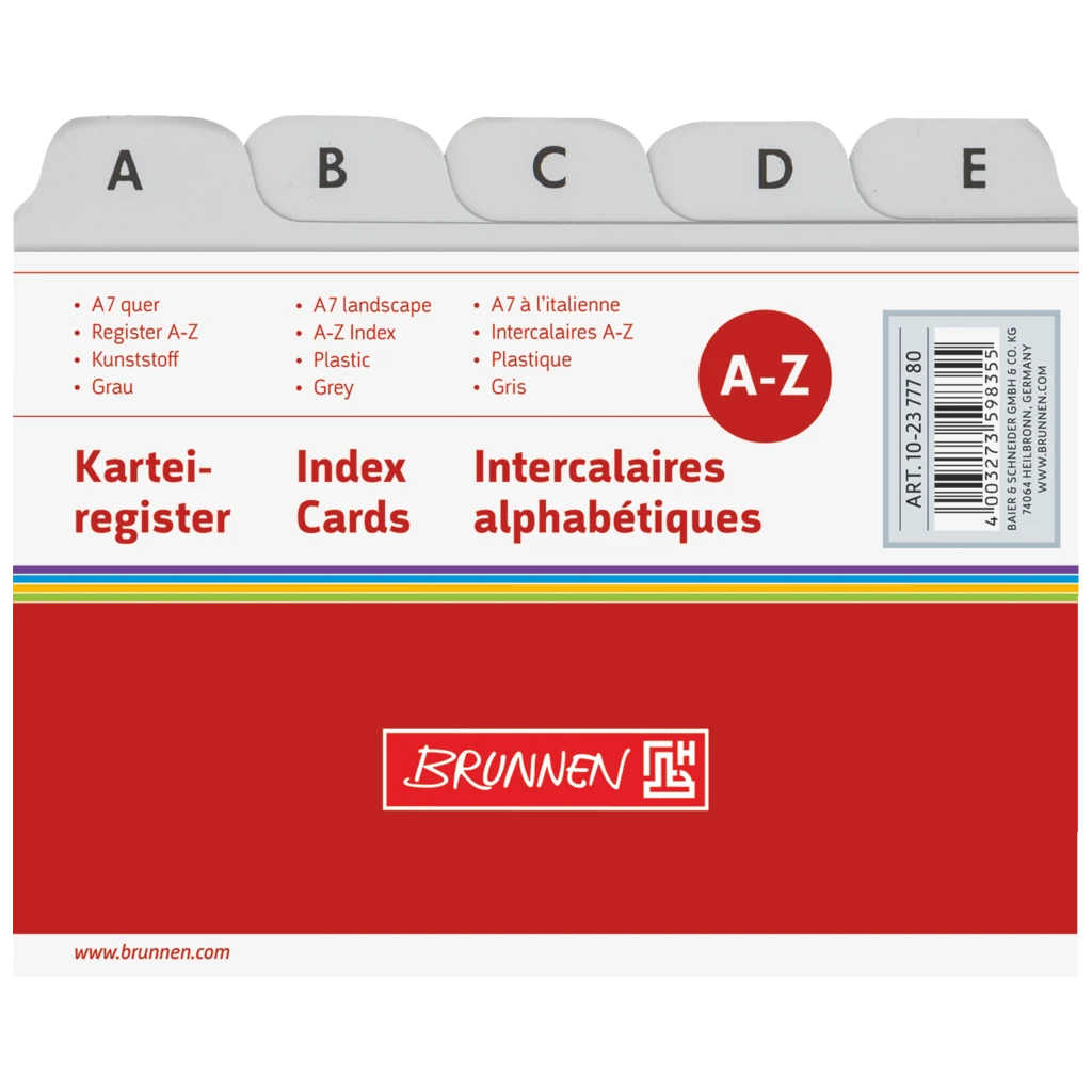 Karteiregister A-Z | A7, grau
