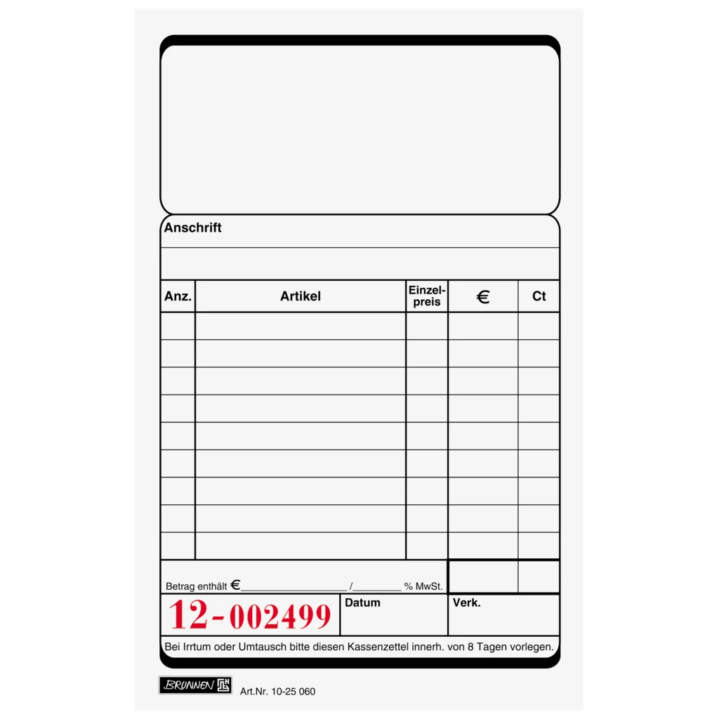 Kassenblöcke | 100×150 mm, 100 Blatt, 10 Stück