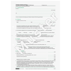 Formular „Untermietvertrag für Wohnräume“ | A4