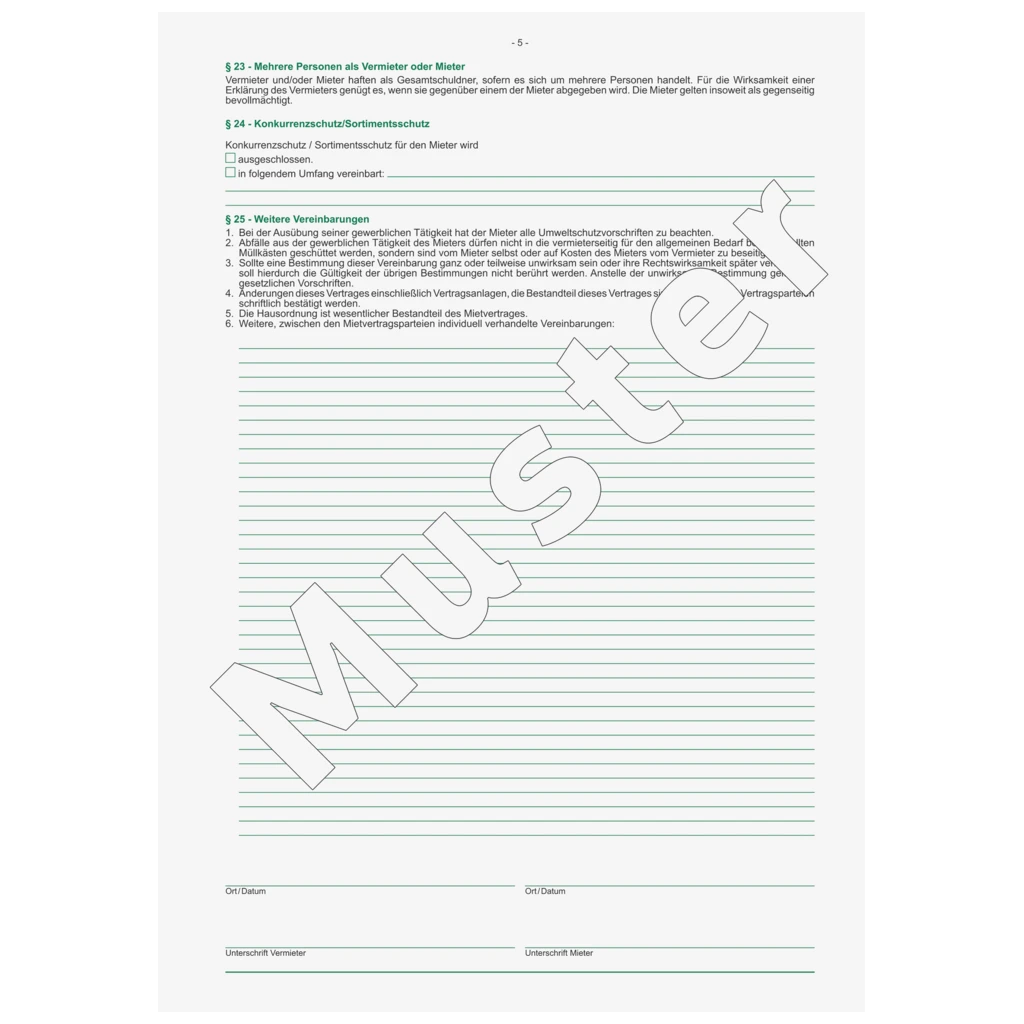 Formular „Mietvertrag für Gewerberäume“ | A4