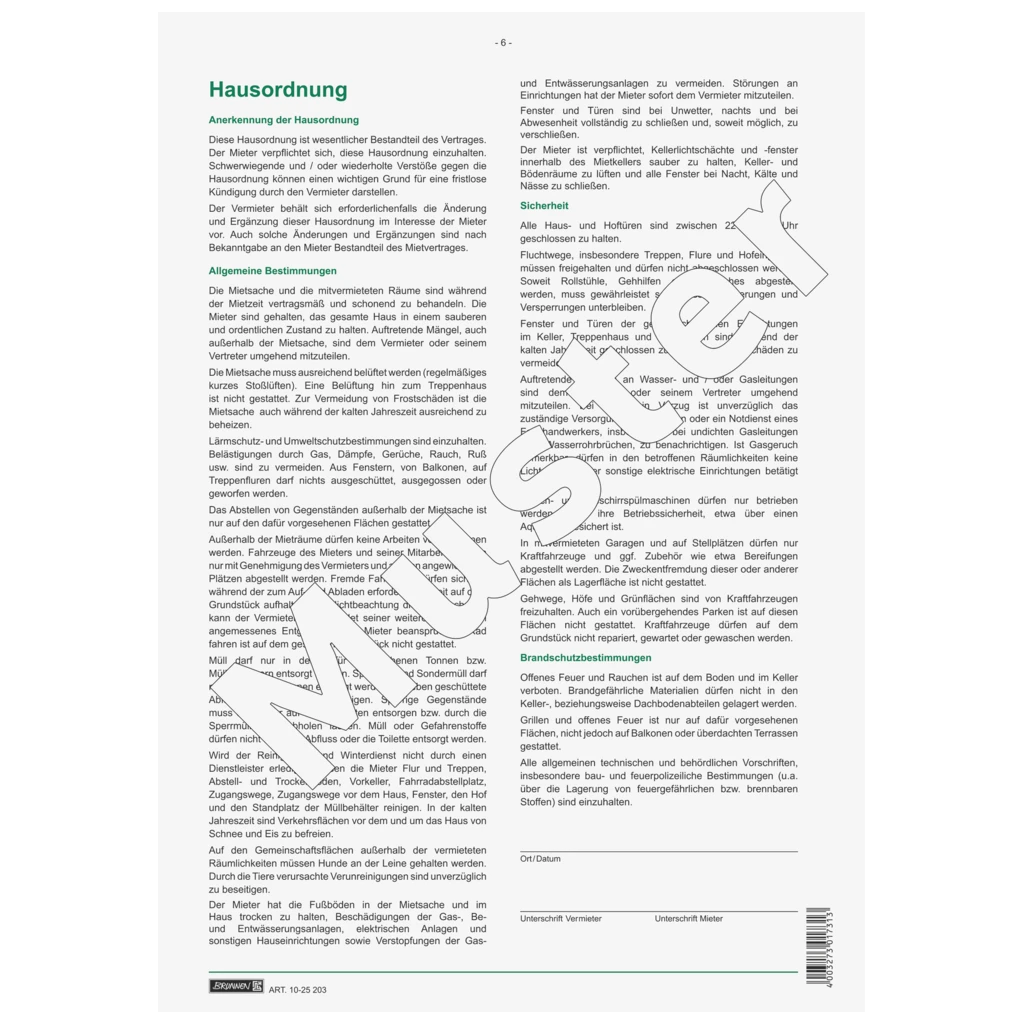 Formular „Mietvertrag für Gewerberäume“ | A4