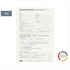 Formular „Universal Kfz-Kaufvertrag“ | A4