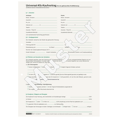 Formular „Universal Kfz-Kaufvertrag“ | A4
