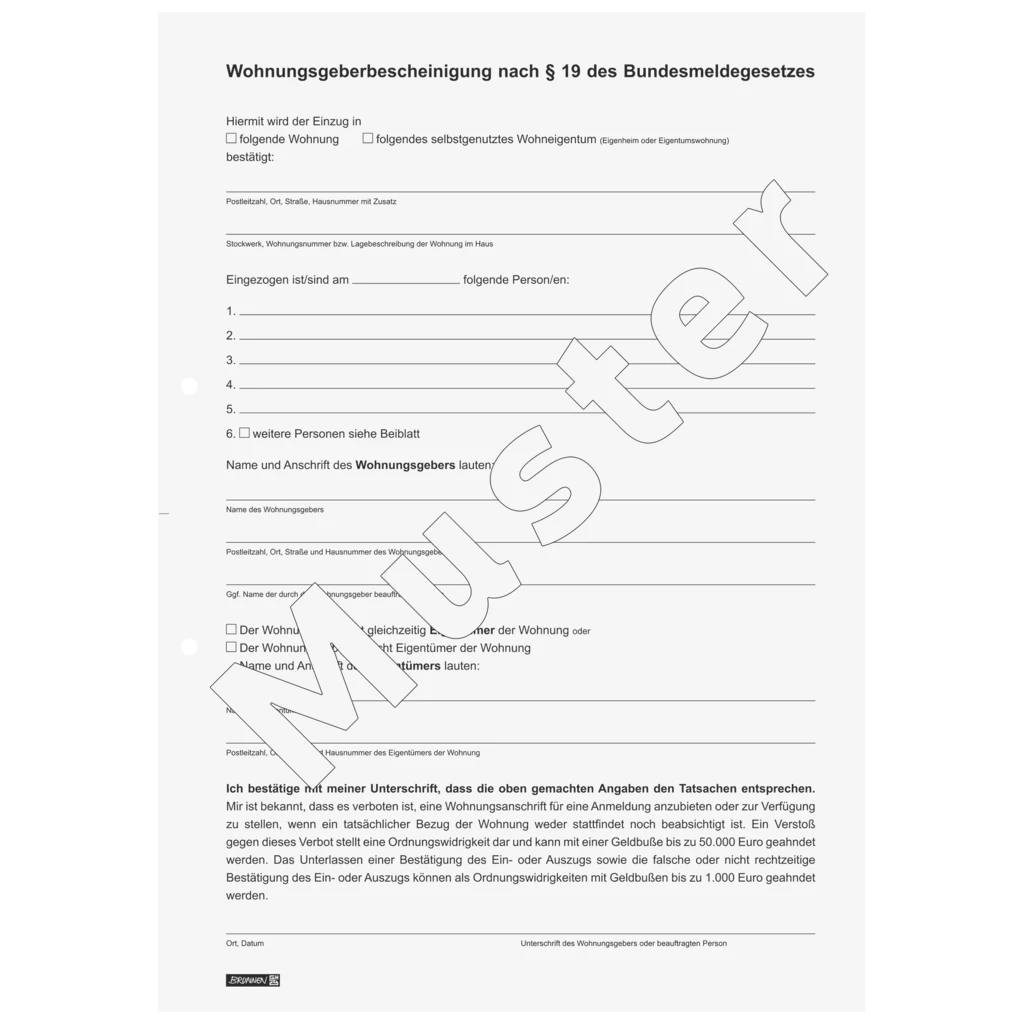 Formular „Vertrag für die Vermietung eines Hauses“ | A4