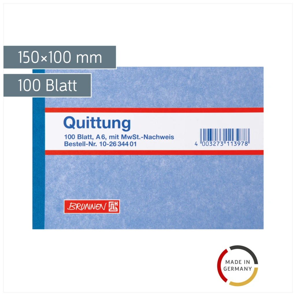 Quittungen | A6 quer, 100 Blatt