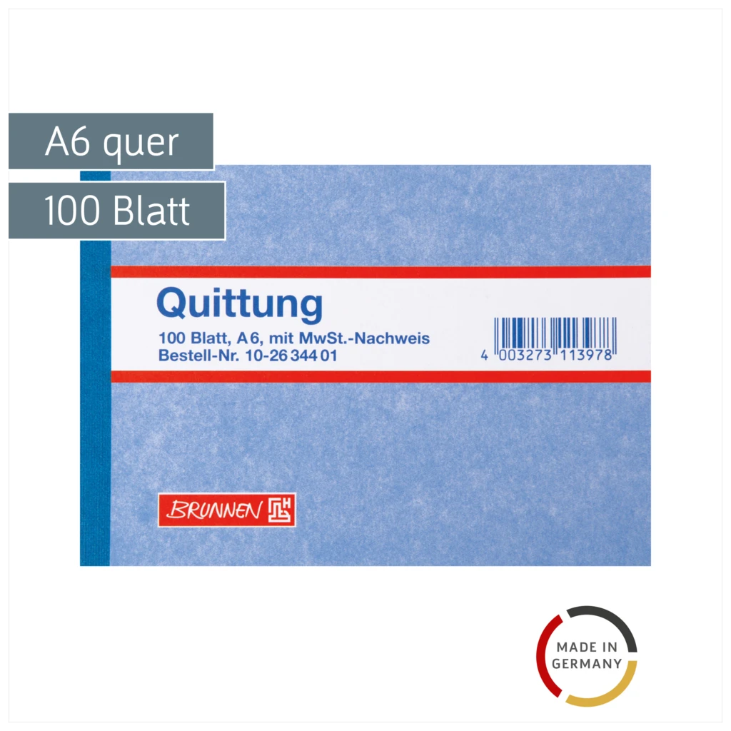 Quittungen | A6 quer, 100 Blatt