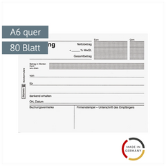 Quittungen | A6 quer, 80 Blatt
