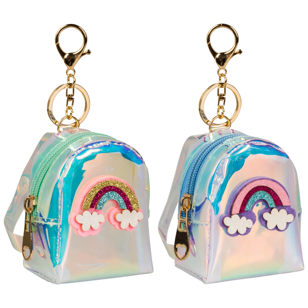 Schlüsselanhänger „Rucksack“ | silber-regenbogen