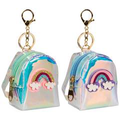 Schlüsselanhänger „Rucksack“ | silber-regenbogen