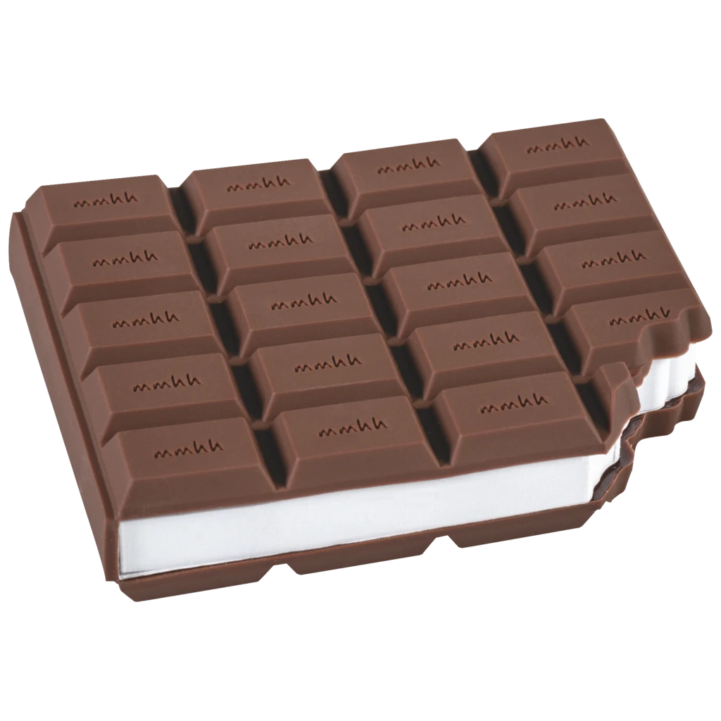 Haftnotizblock „Schoko“ | 100 Blatt, weiß/braun