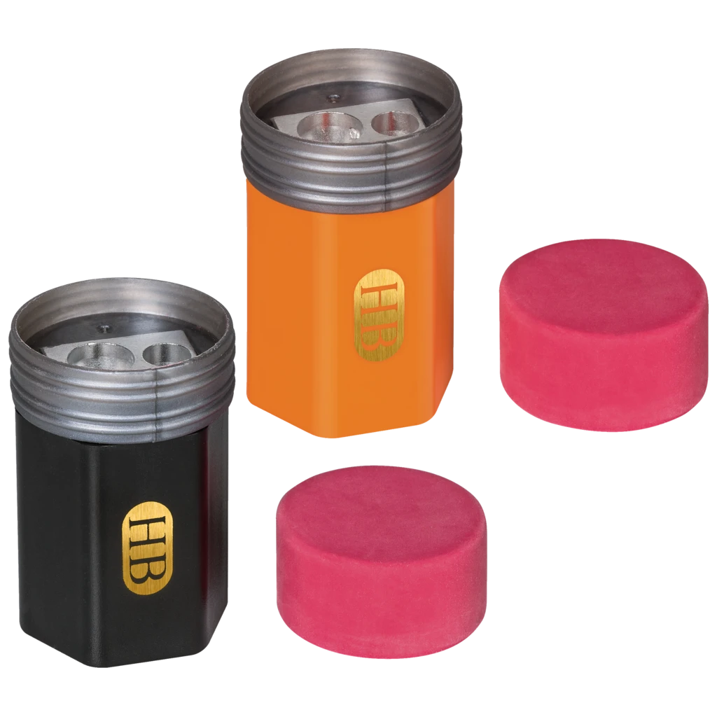 Dosenspitzer mit Radiergummi „Topper“ | sortiert