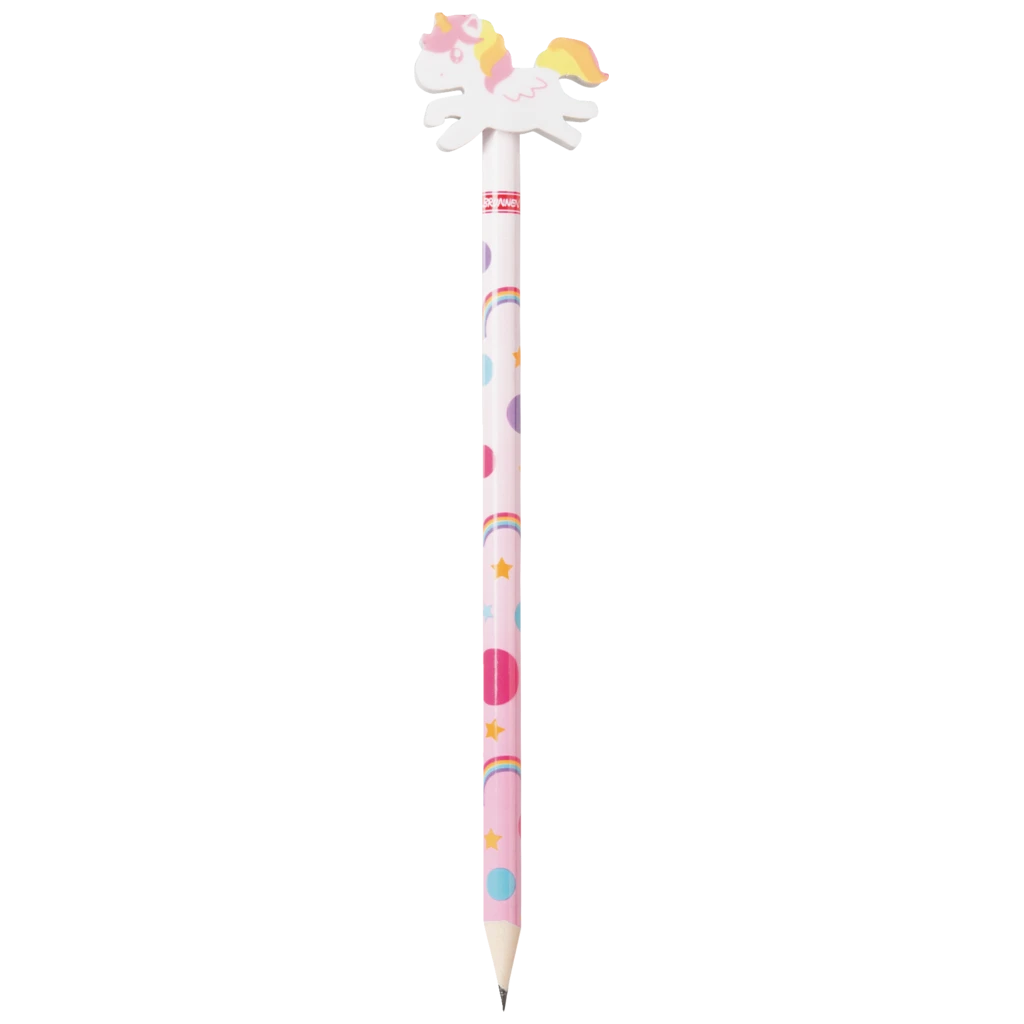 Bleistift mit Radiergummi „Einhorn“ | HB, rund, rosa