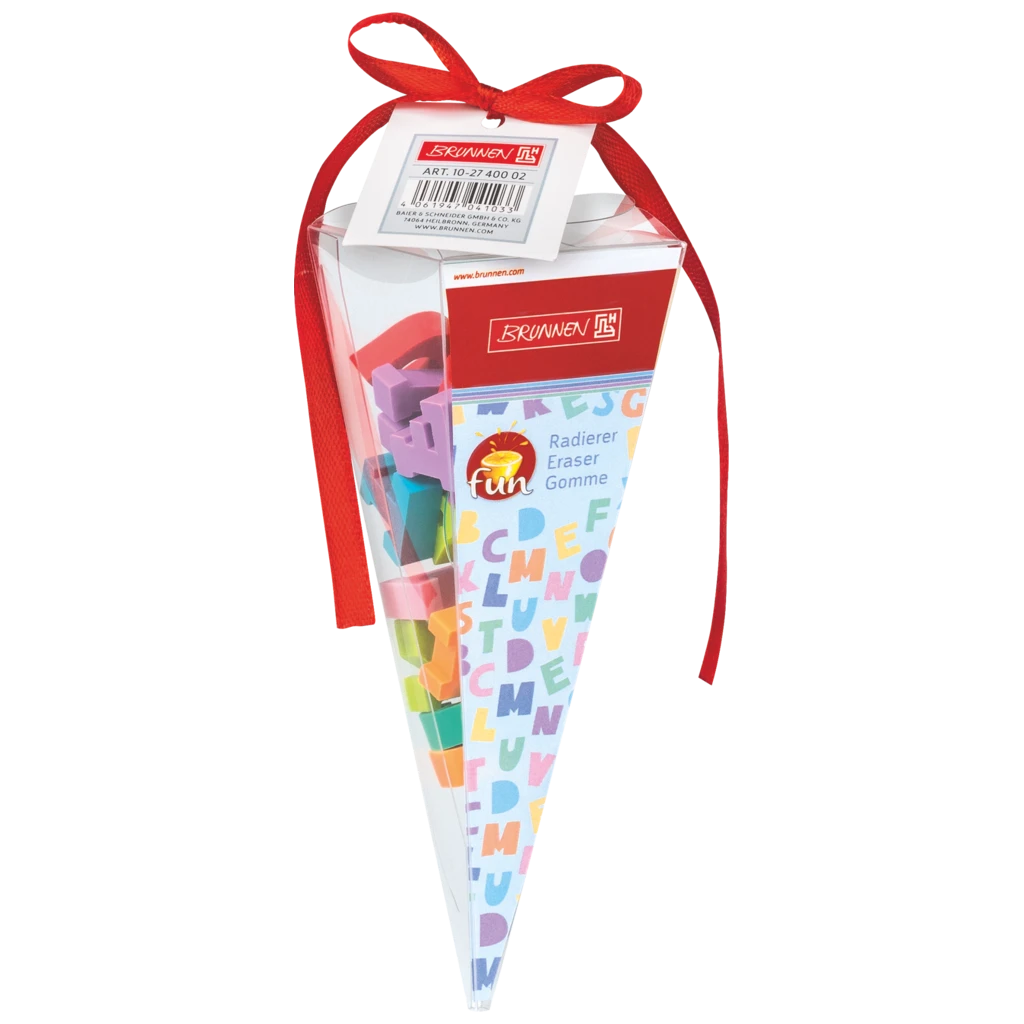 Radiergummi-Set „Schultüte A-Z“ | mehrfarbig, 26 Stück