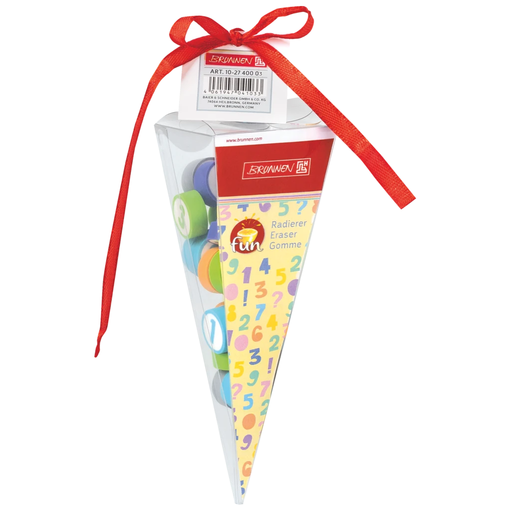 Radiergummi-Set „Schultüte Zahlen“ | mehrfarbig, 26 Stück