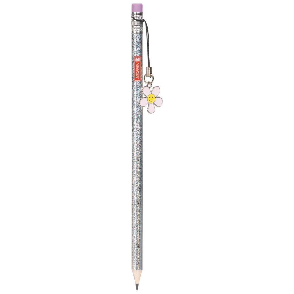 Bleistift Happy Hippie | HB, rund, silber irisierend