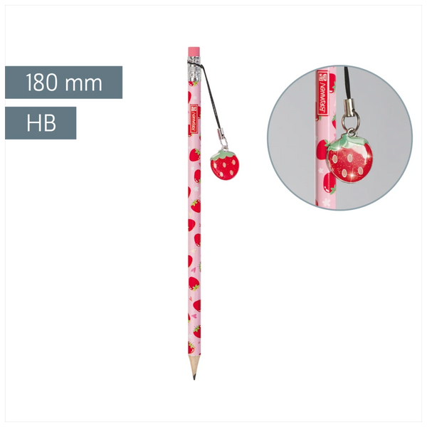 Bleistift Fruity Love | HB, rund, rosa/rot