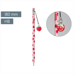 Bleistift Fruity Love | HB, rund, rosa/rot