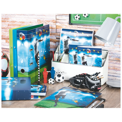 Bleistift mit Radiergummi Fußball | HB, Dreikantform, weiß/schwarz