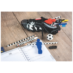Bleistift mit Radiergummi Fußball | HB, Dreikantform, weiß/schwarz