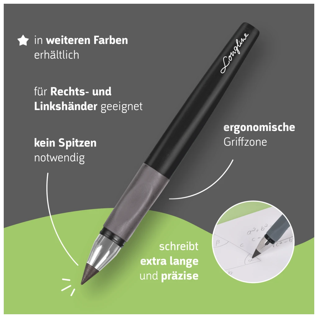 Bleistift „REMOVE Longline“ Colour Code | H, onyx