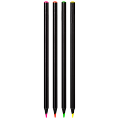 Buntstifte-Set „Neon“ | rund, schwarz