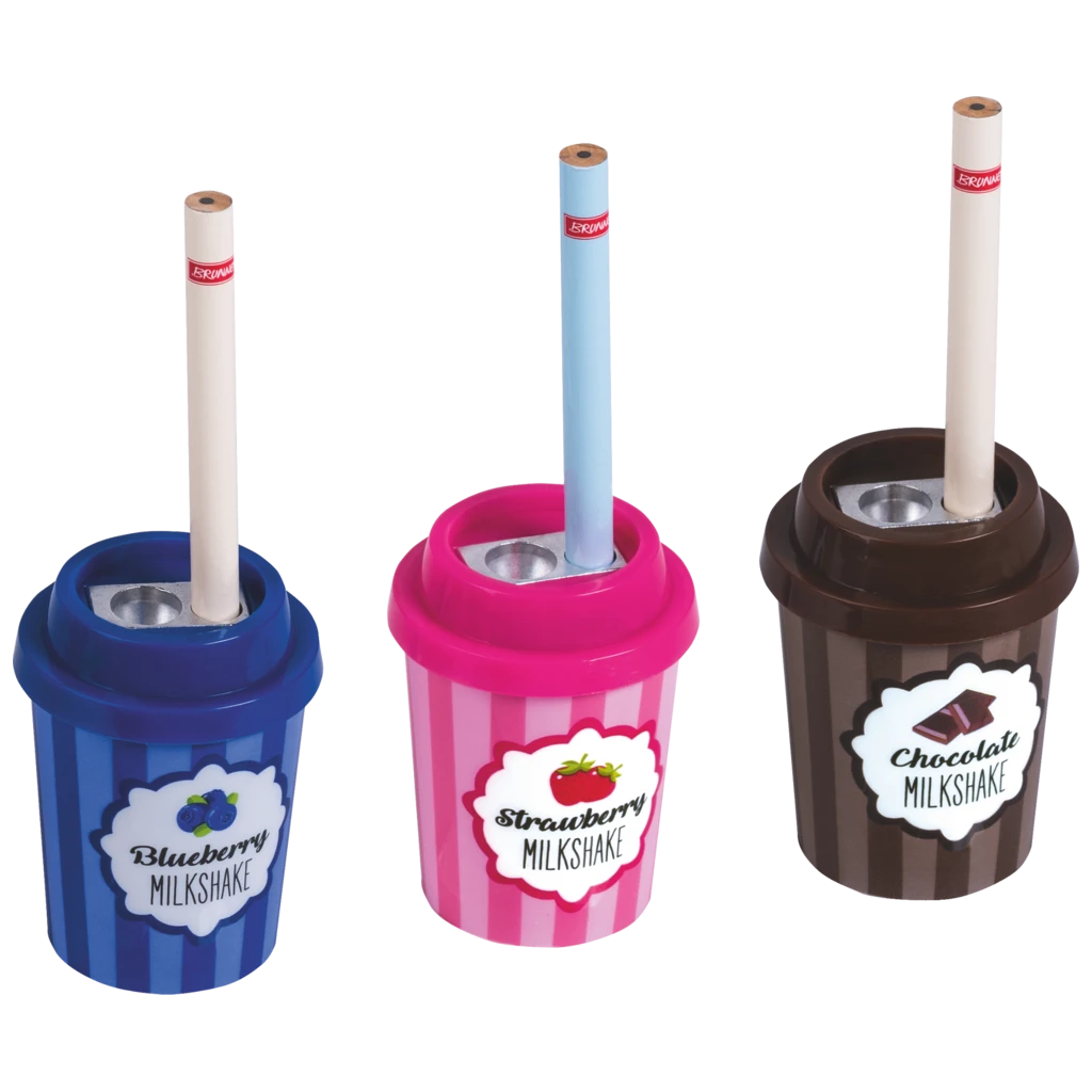 Dosenspitzer mit Bleistift „Milkshake“ | sortiert