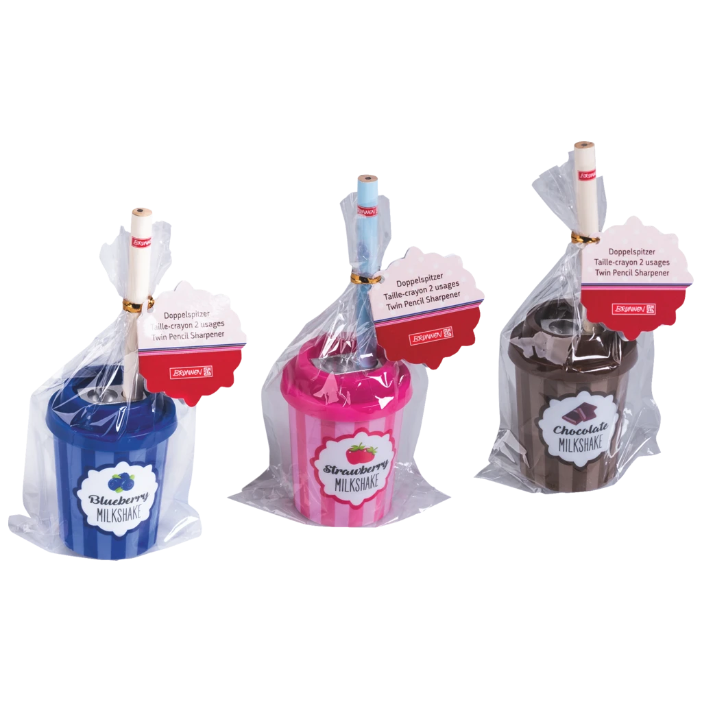 Dosenspitzer mit Bleistift „Milkshake“ | sortiert