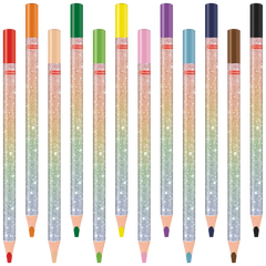 Dicke Buntstifte-Set Magic Rainbow | Dreikantform, rosarot/hellblau, 12 Stück