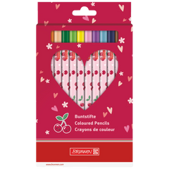 Dicke Buntstifte-Set Fruity Love | Dreikantform, rosa/rot, 12 Stück