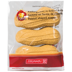 Radiergummi „Erdnuss“ 3D | hellbraun, 3 Stück