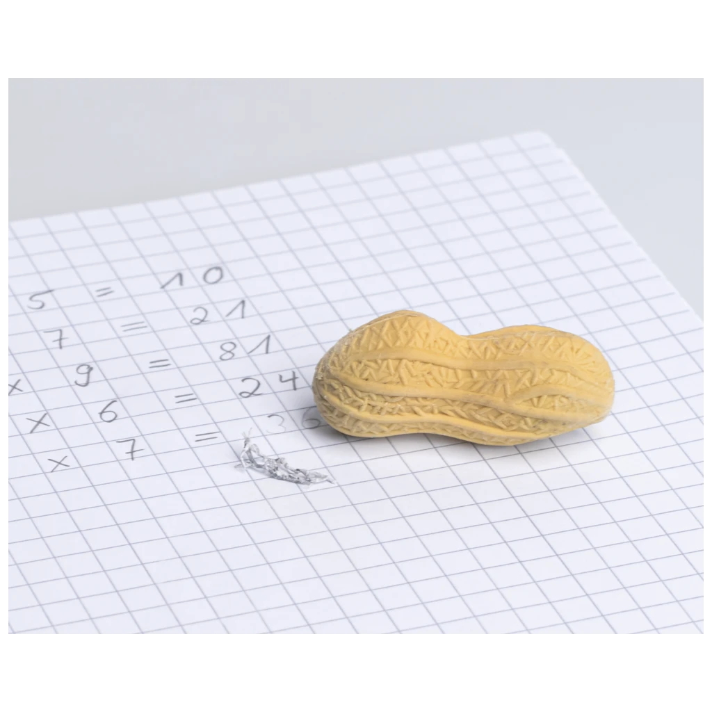 Radiergummi „Erdnuss“ 3D | hellbraun, 3 Stück