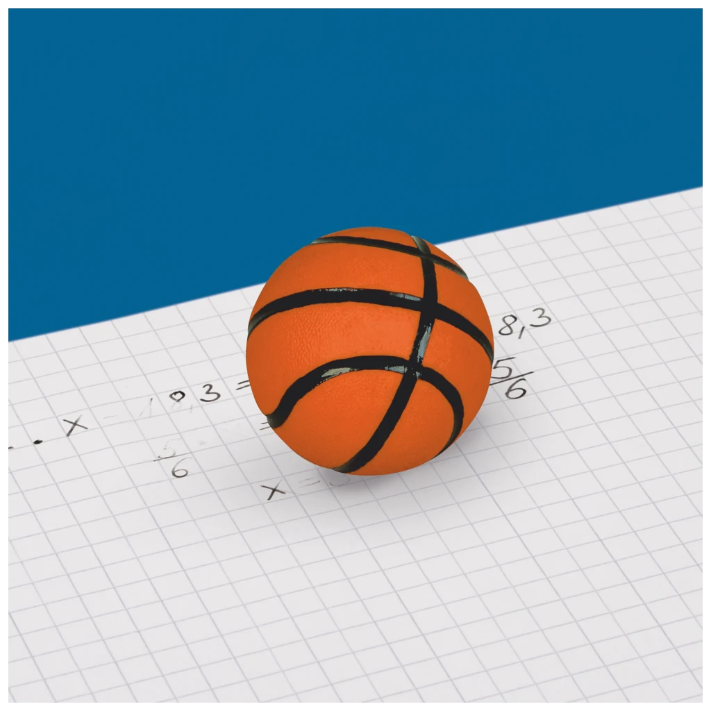 Radiergummi „Basketball“ Sporty Animals 3D | orange/schwarz