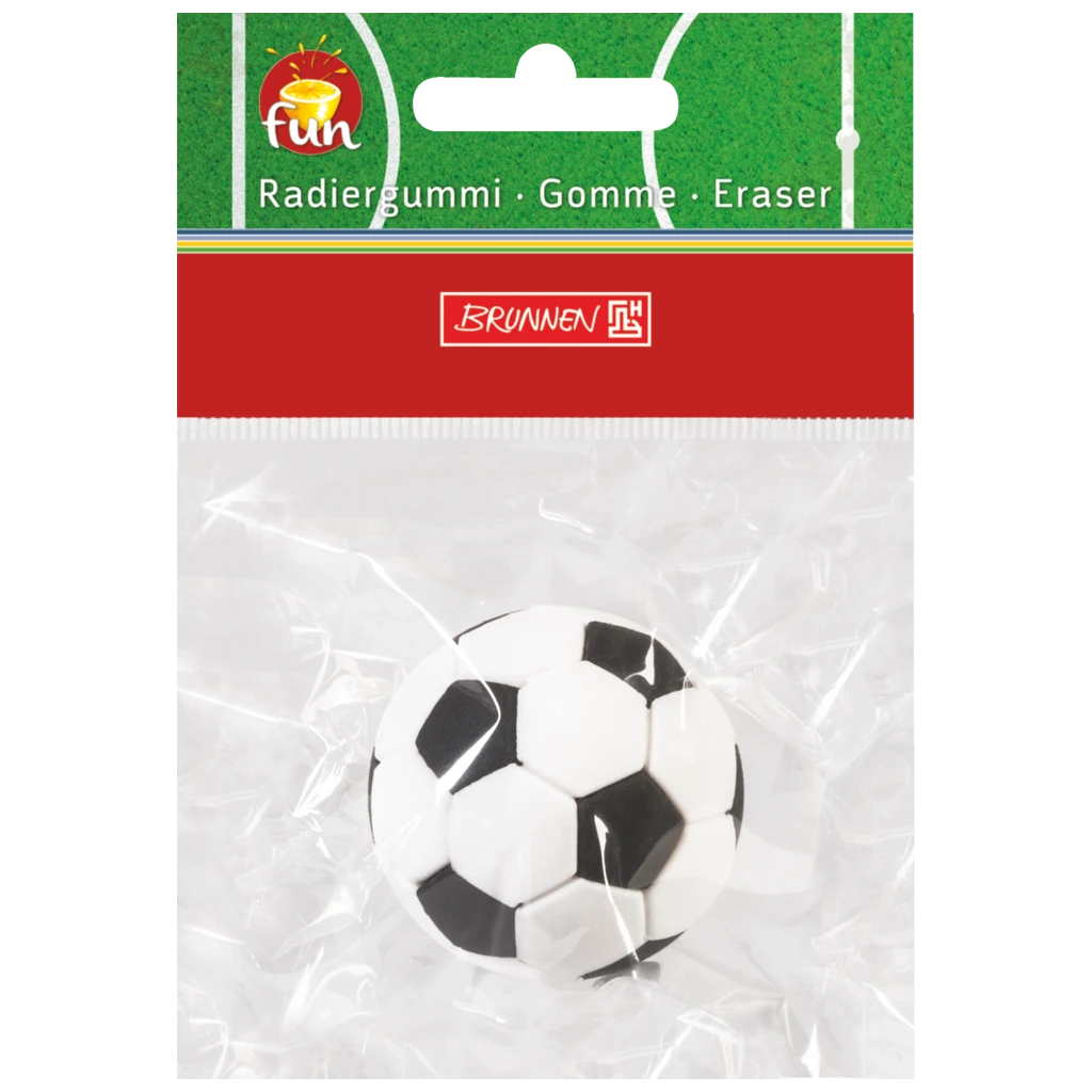Radiergummi „Fußball“ 3D | weiß/schwarz