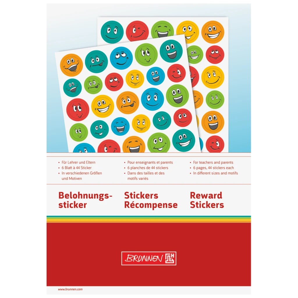 Stickerblock Belohnung „Smile“ | A5, mehrfarbig, 6 Blatt