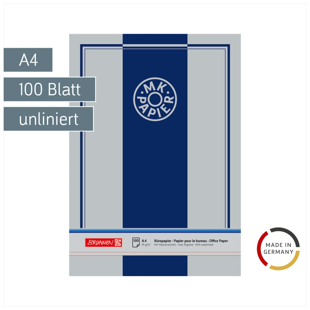 Büropapier MK-Papier | A4, Lineatur 20, 100 Blatt