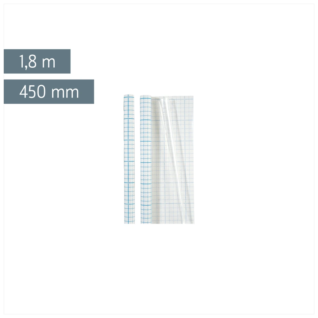 Bucheinbandfolie | 450 mm × 1,8 m, selbstklebend, transparent