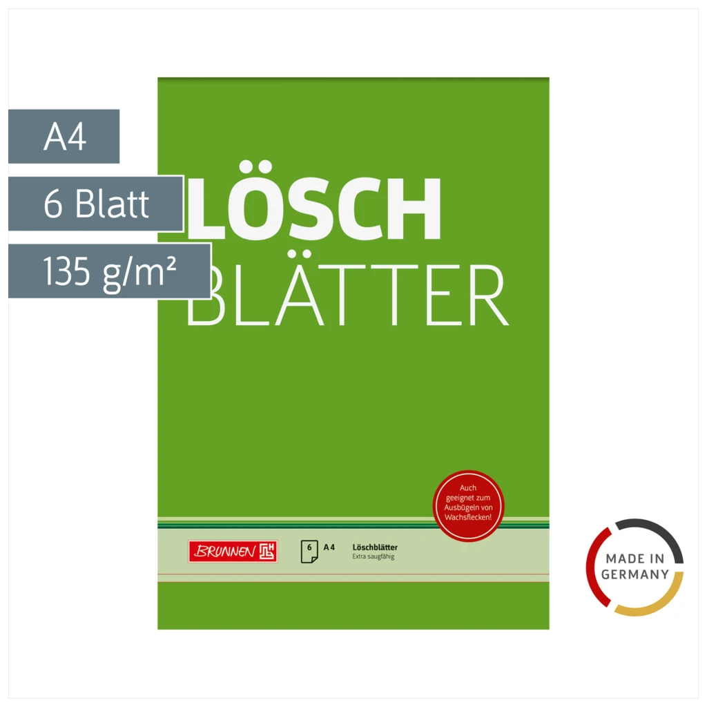 Löschblattblock | A4, 6 Blatt, grün