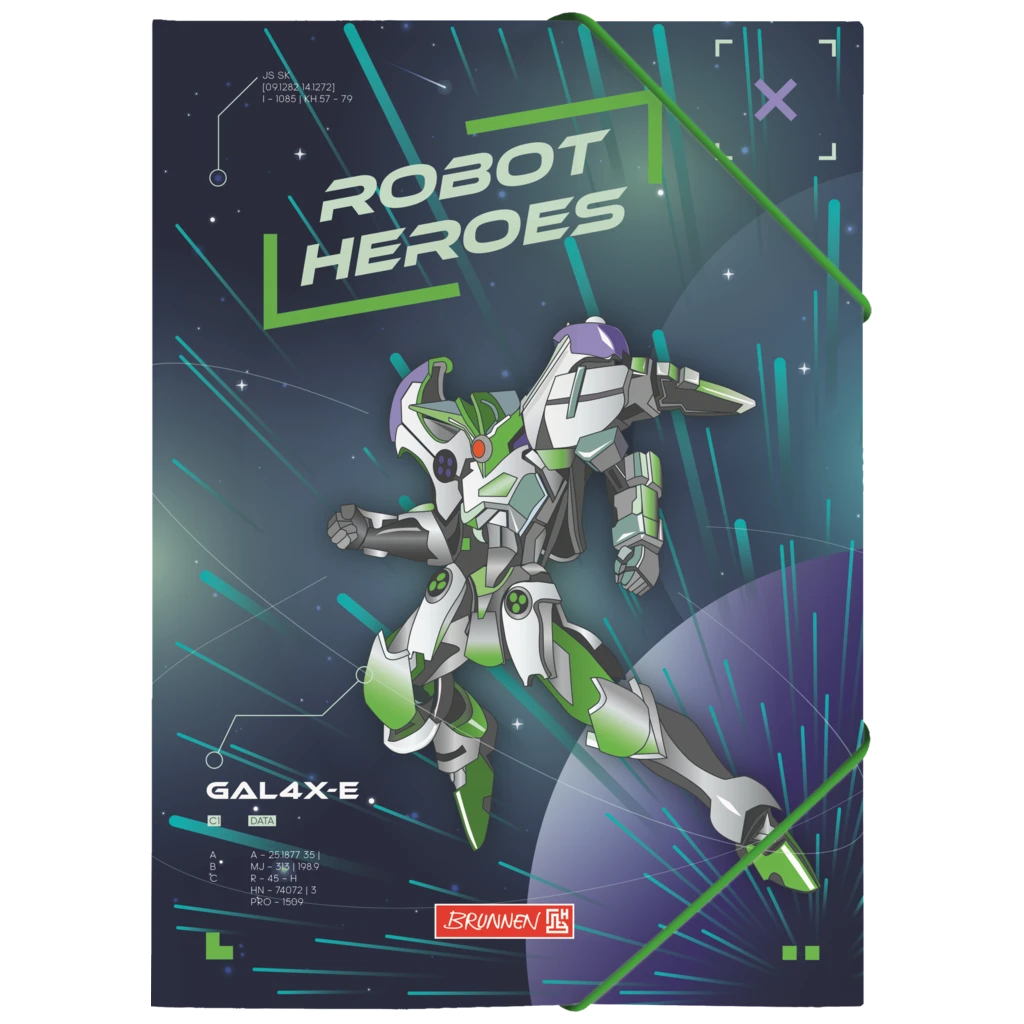 Sammelmappe Robot Heroes | A4, Füllhöhe: 10 mm, dunkelblau/grün