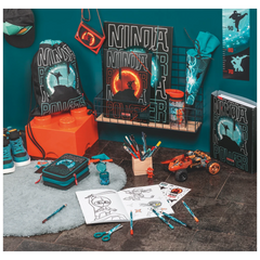 Heftbox Ninja Power | A4, Füllhöhe: 50 mm, türkis/schwarz