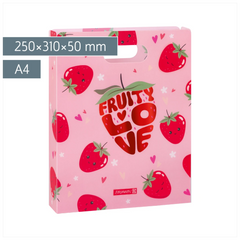 Heftbox Fruity Love | A4, Füllhöhe: 50 mm, rosa/rot