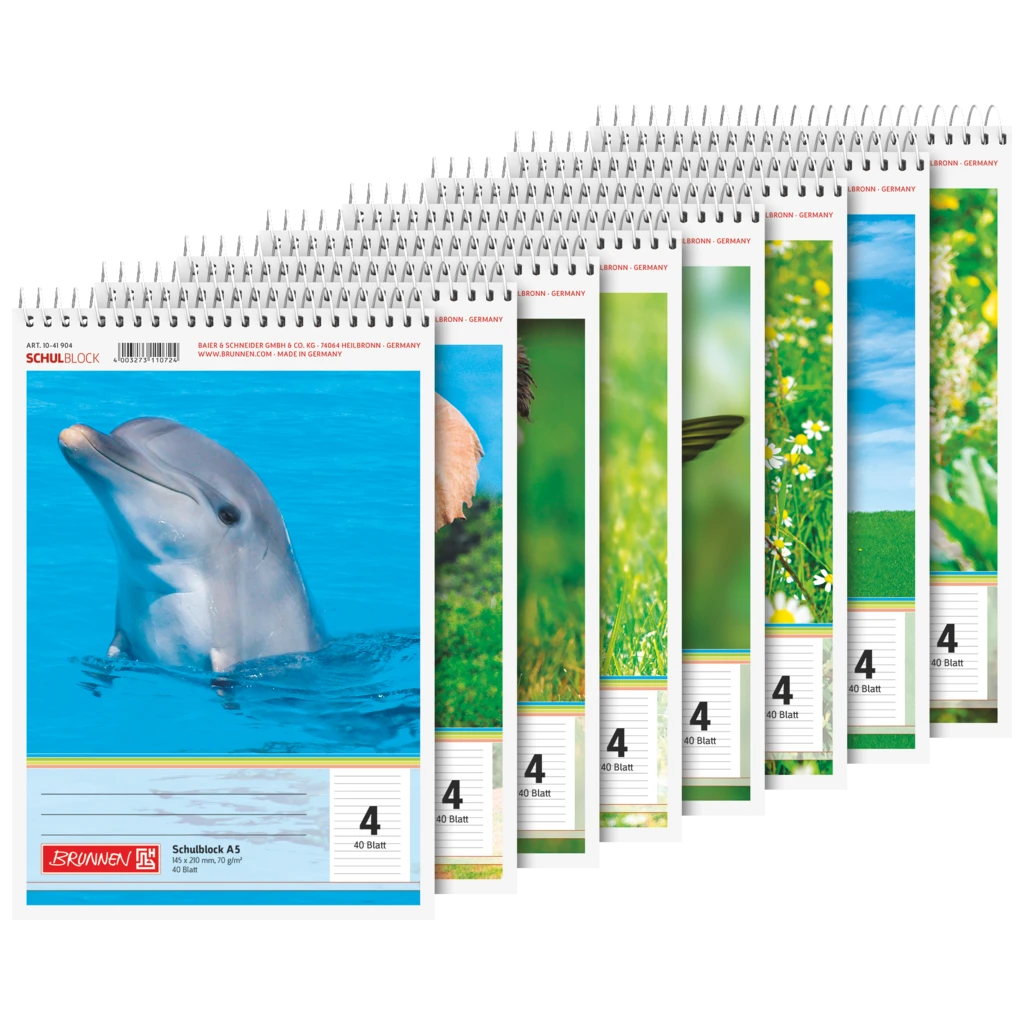 Schulblock | A5, Lineatur 4, 40 Blatt, sortiert