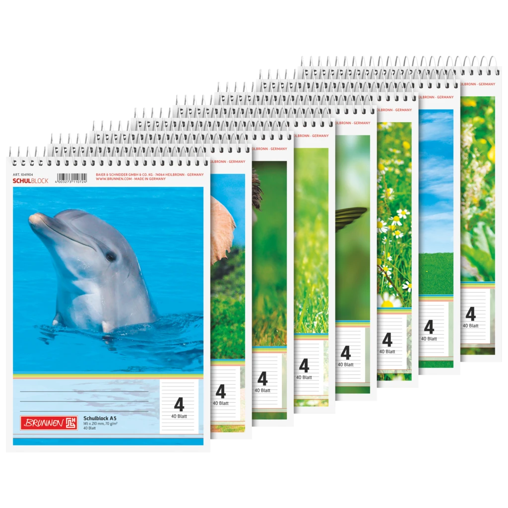 Schulblock | A5, Lineatur 4, 40 Blatt, sortiert