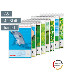 Schulblock | A5, Lineatur 5, 40 Blatt, mehrfarbig