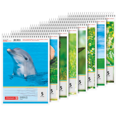 Schulblock | A5, Lineatur 5, 40 Blatt, mehrfarbig